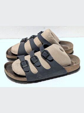Womens Birkenstock Florida 3 Strap Navy Blue Sandals US 8 Germany